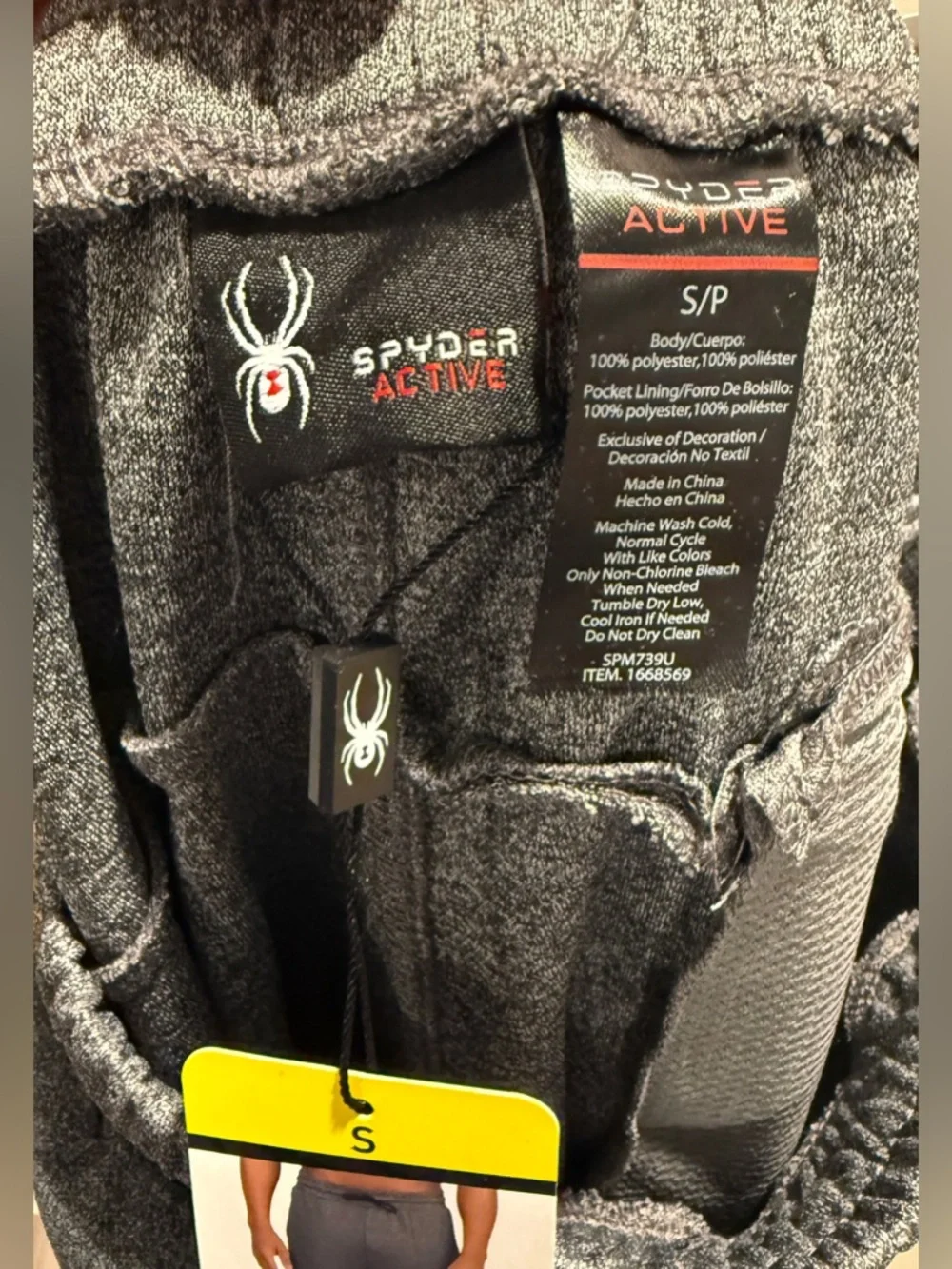 NWT Men’s Spyder Active Jogger Grey-Small - Picture 16 of 16